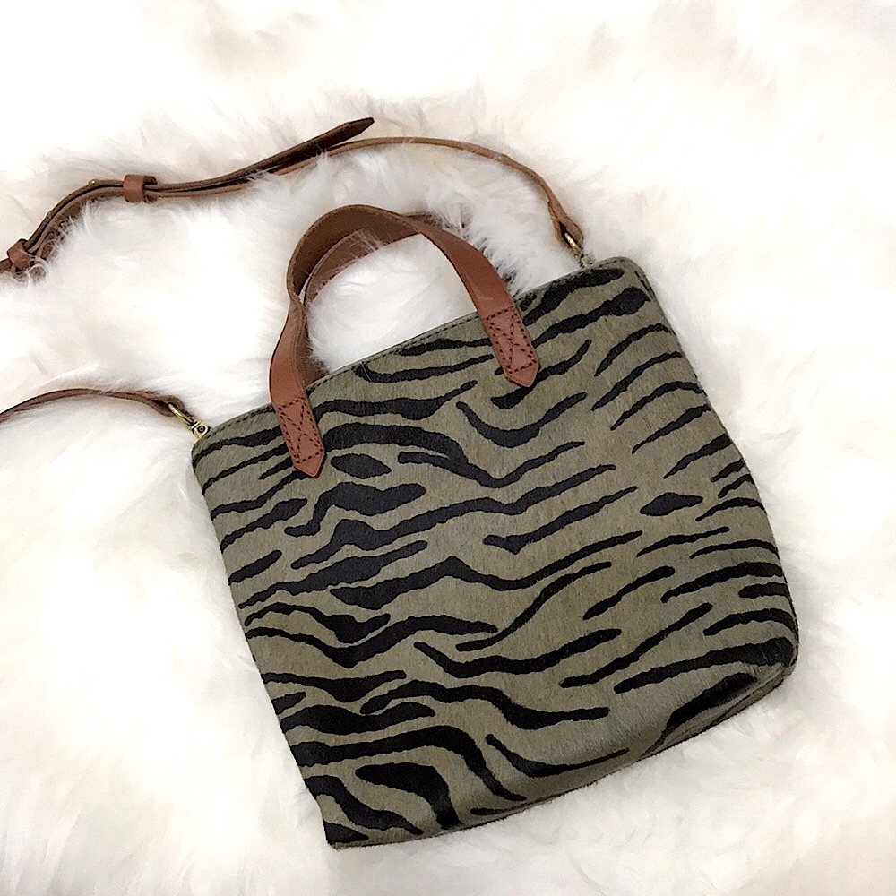 The Small Transport Crossbody in Zebra Calf Hair NWT Madewell